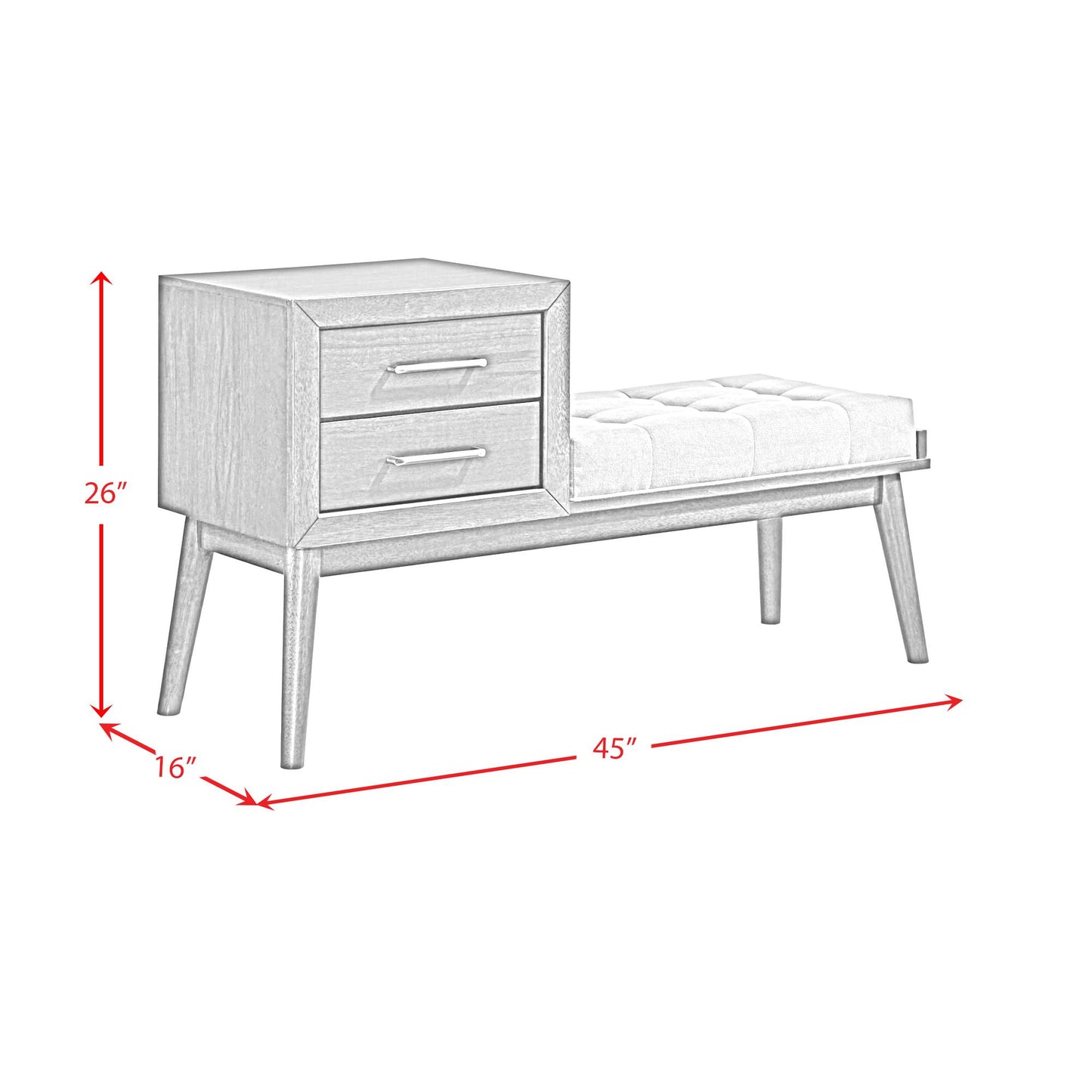 Elements International Malibu LA-4650-5-BN Bench IMAGE 10