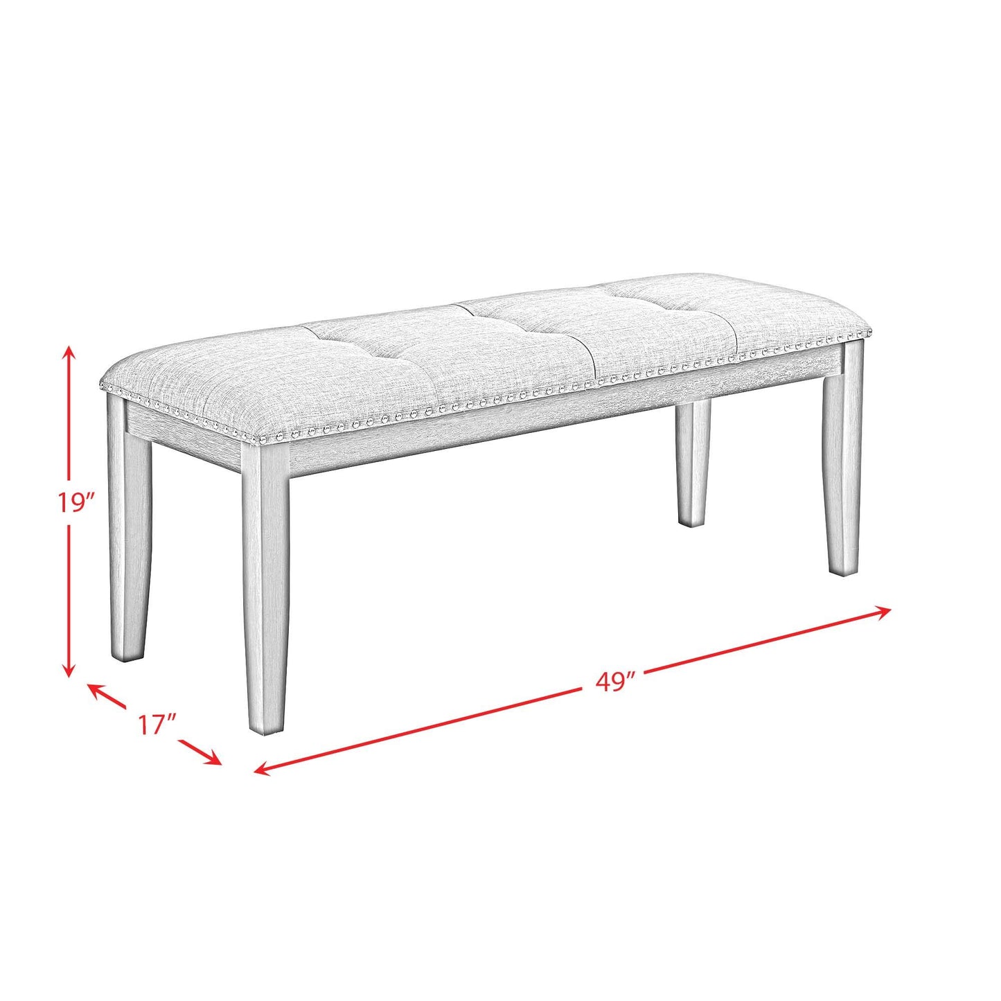 Elements International Everdeen D-4930-7-BN Bench IMAGE 8