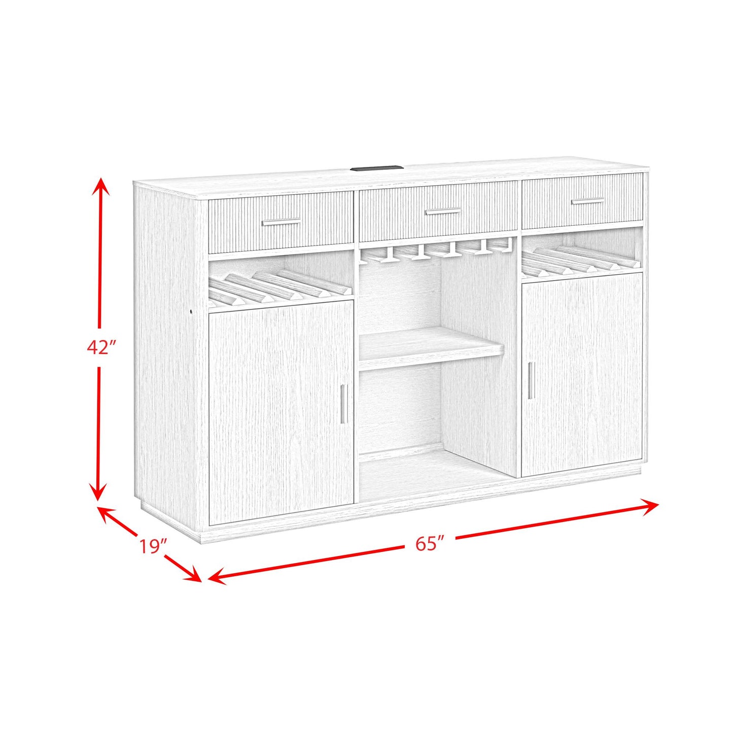 Elements International Cambrie DA-18010-6-BF Buffet IMAGE 15