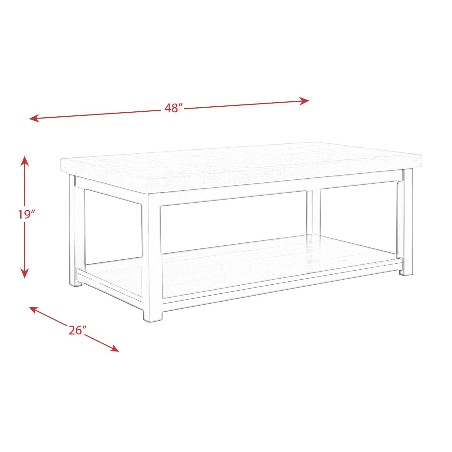Elements International Kansas CKS100CT Coffee Table IMAGE 10