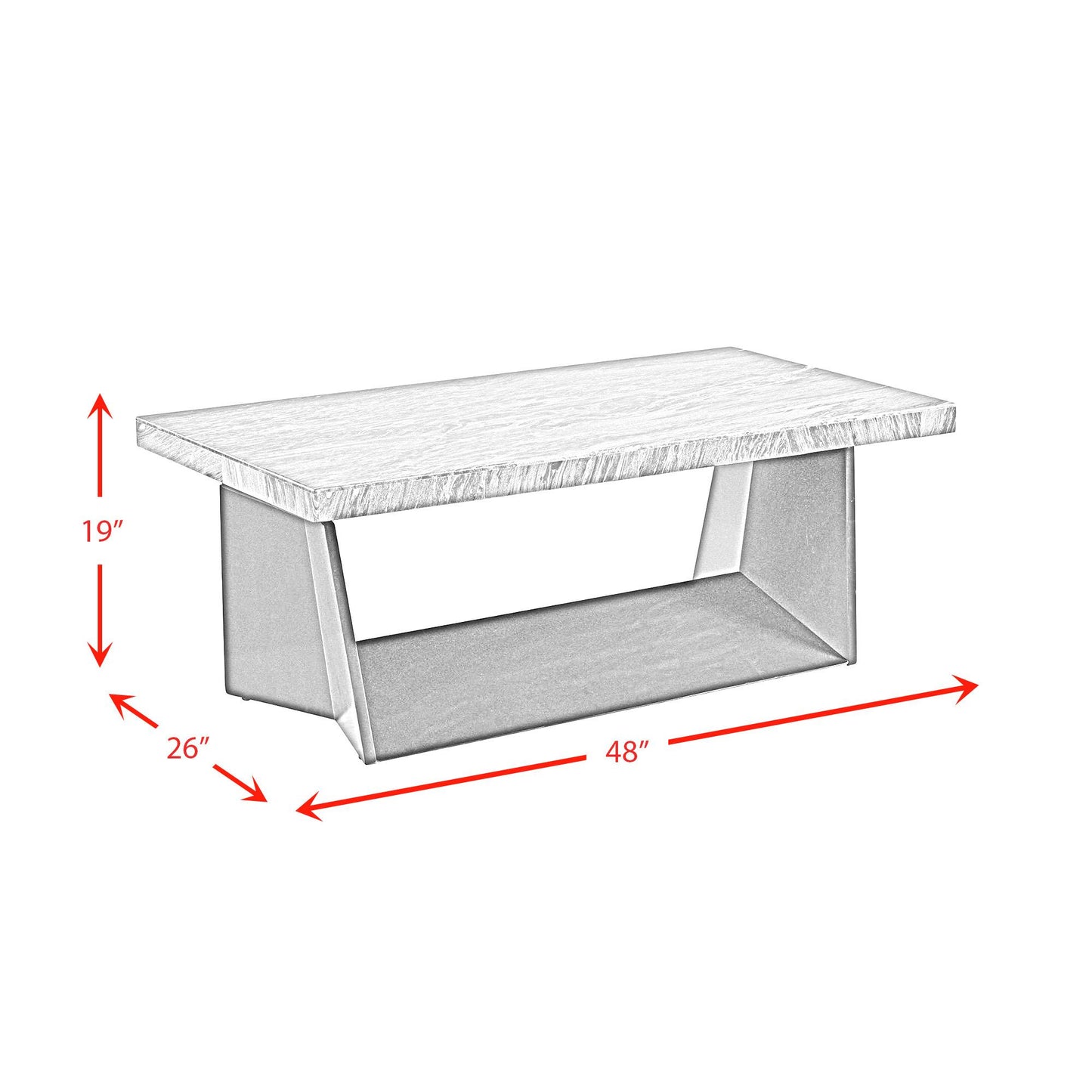 Elements International Beckley CTBY100CTC Coffee Table Complete IMAGE 10