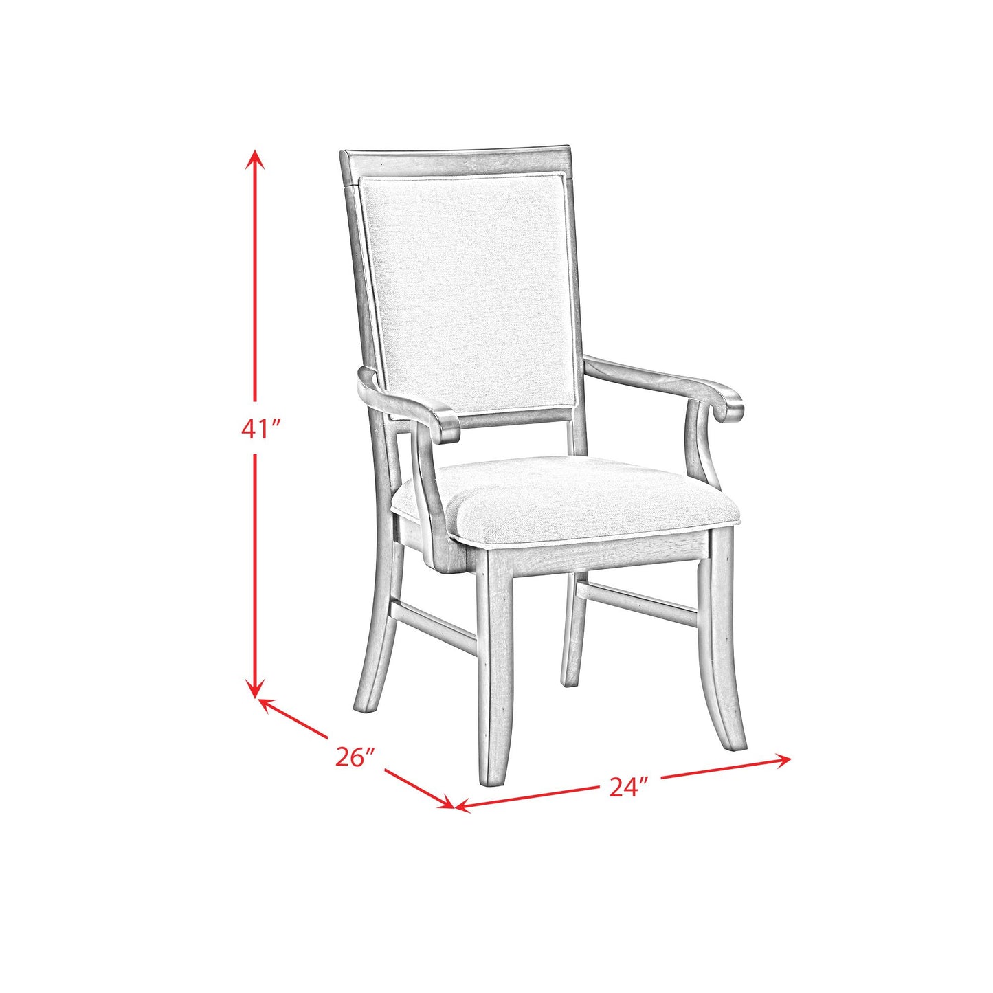 Elements International Phillipe D-5210-5-AC Dining Arm Chair IMAGE 10