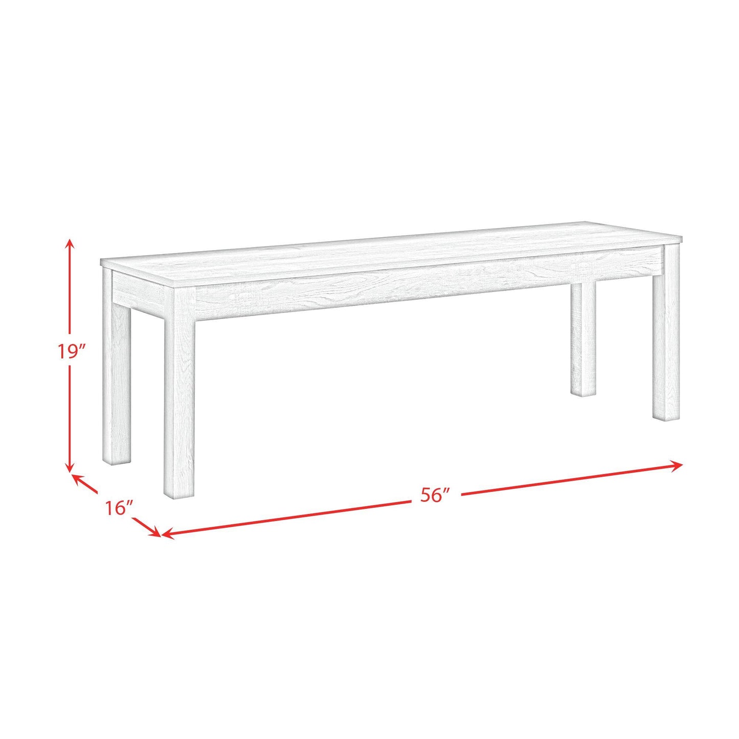 Elements International Eleanor D-6460-3-BN Dining Bench IMAGE 7
