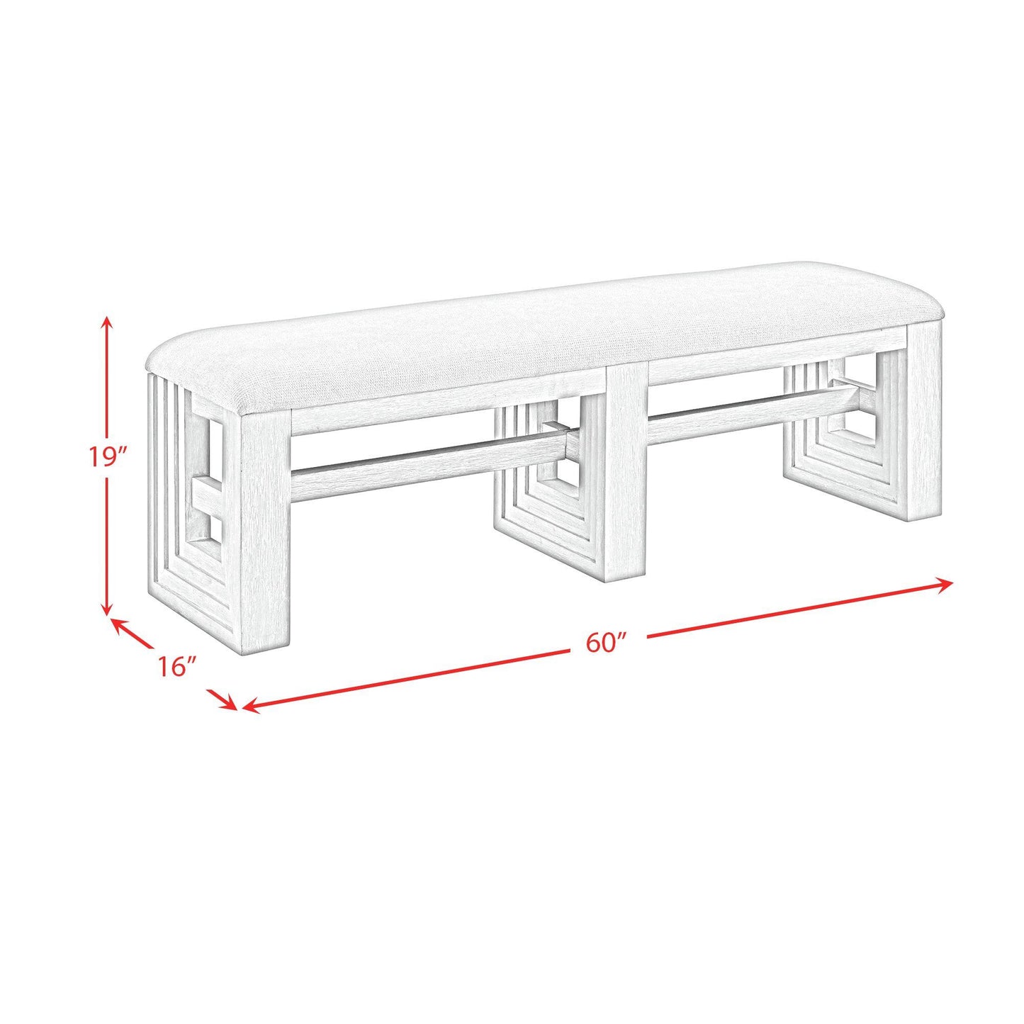 Elements International Avalanche D-11600-7-BN Dining Bench IMAGE 7