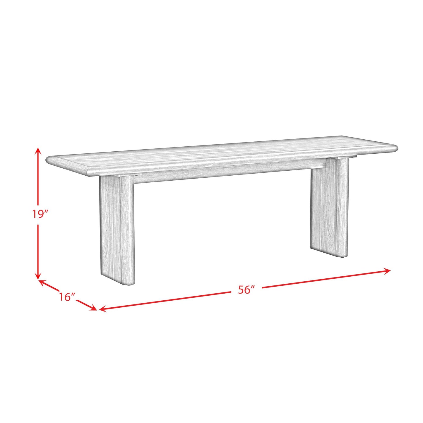 Elements International Brisbane D-16760-5-BN Dining Bench IMAGE 6