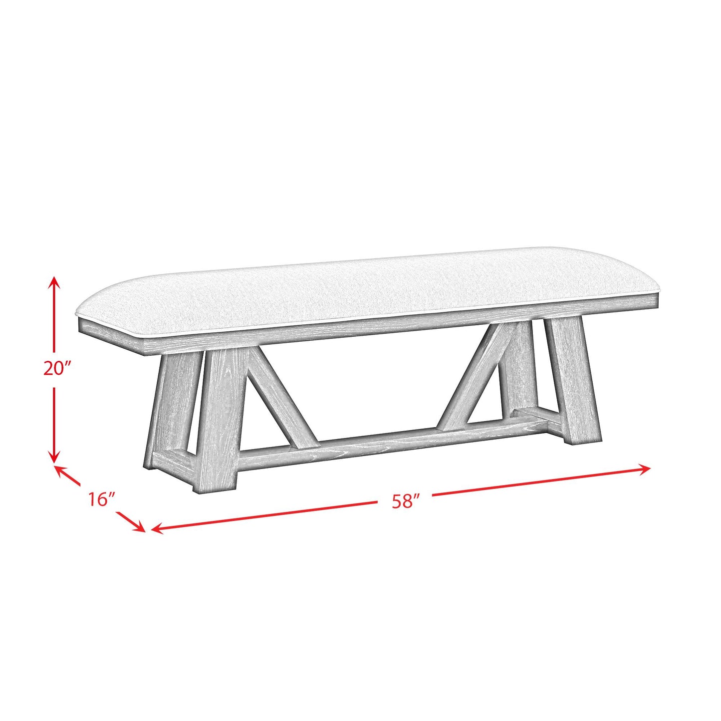 Elements International Transcend D-12980-3-BN Dining Bench IMAGE 7