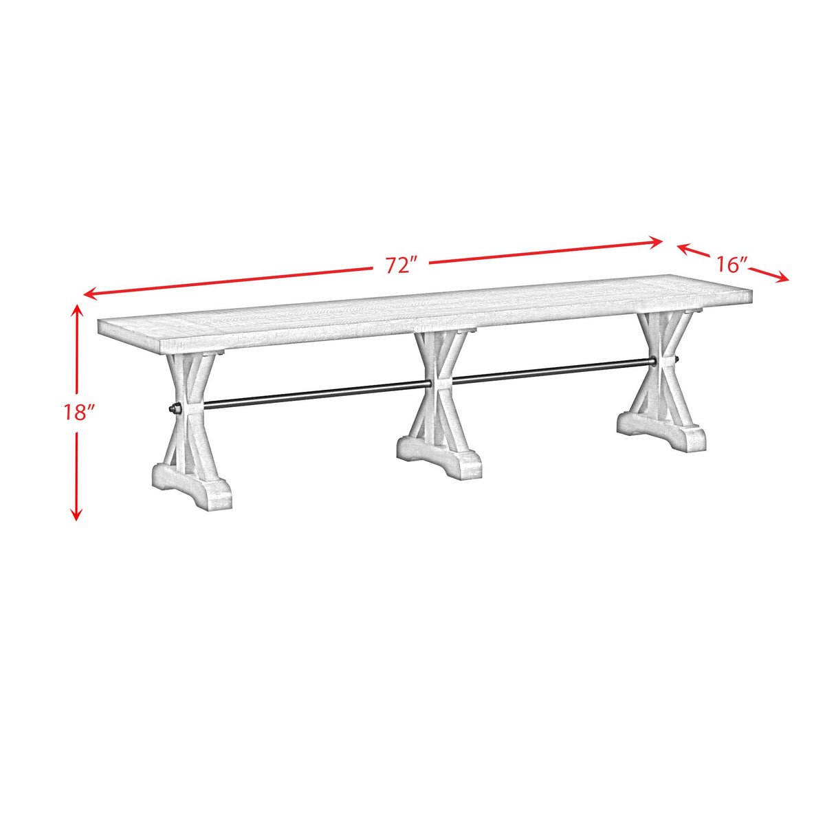 Elements International Yellowstone D-12830-3-BN Dining Bench IMAGE 9