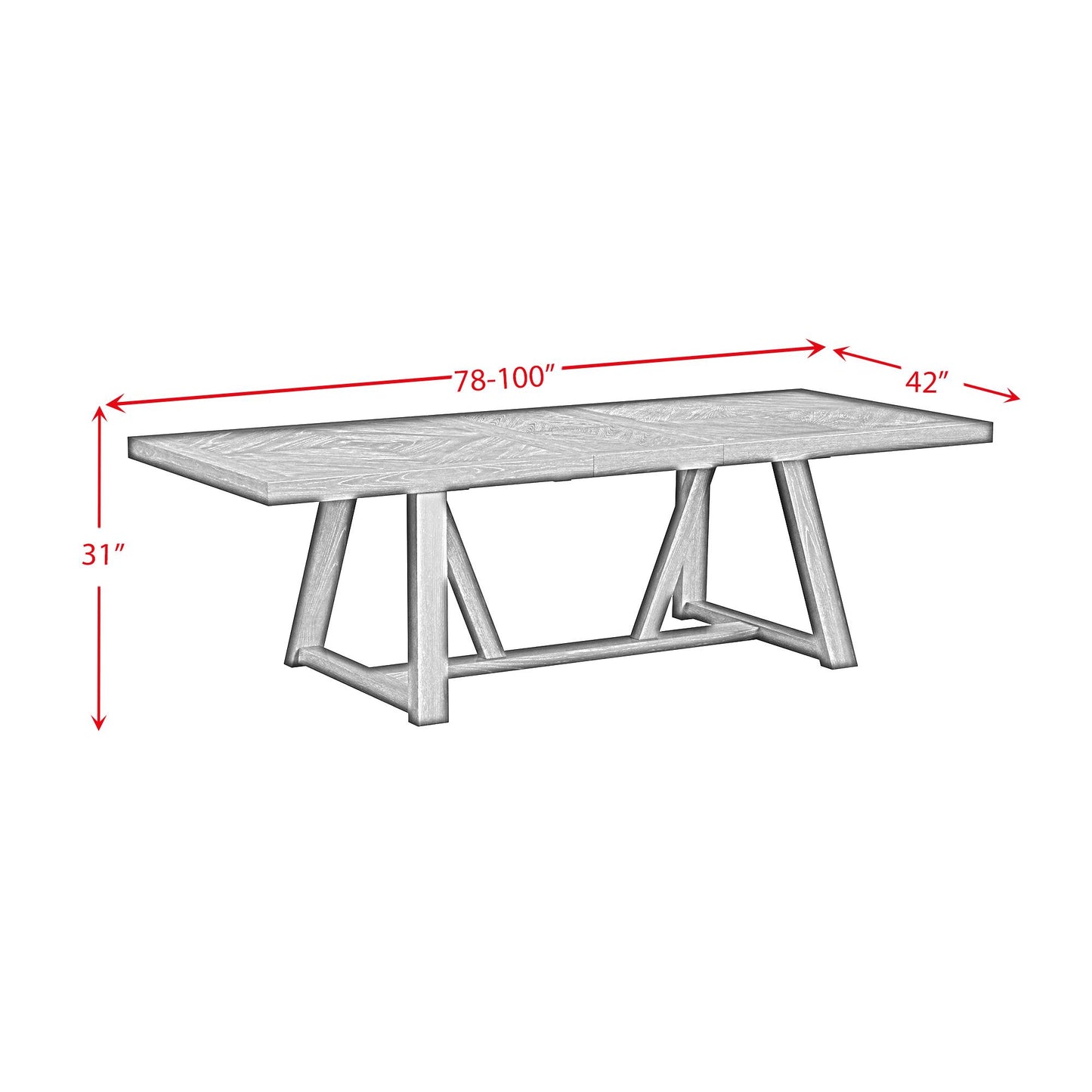 Elements International Transcend D-12980-3-DT Dining Table IMAGE 10