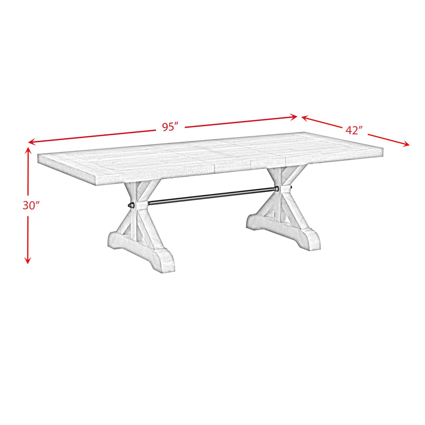 Elements International Yellowstone D-12830-3-DT Dining Table IMAGE 10