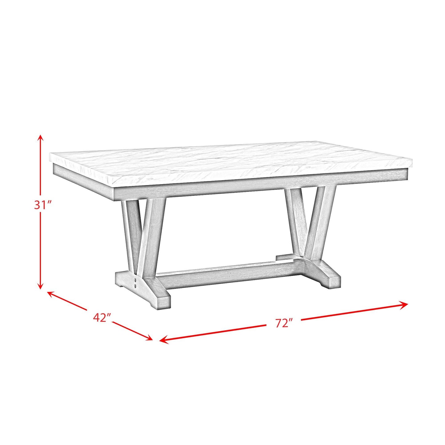 Elements International Everdeen D-4930-7-DT Dining Table IMAGE 12