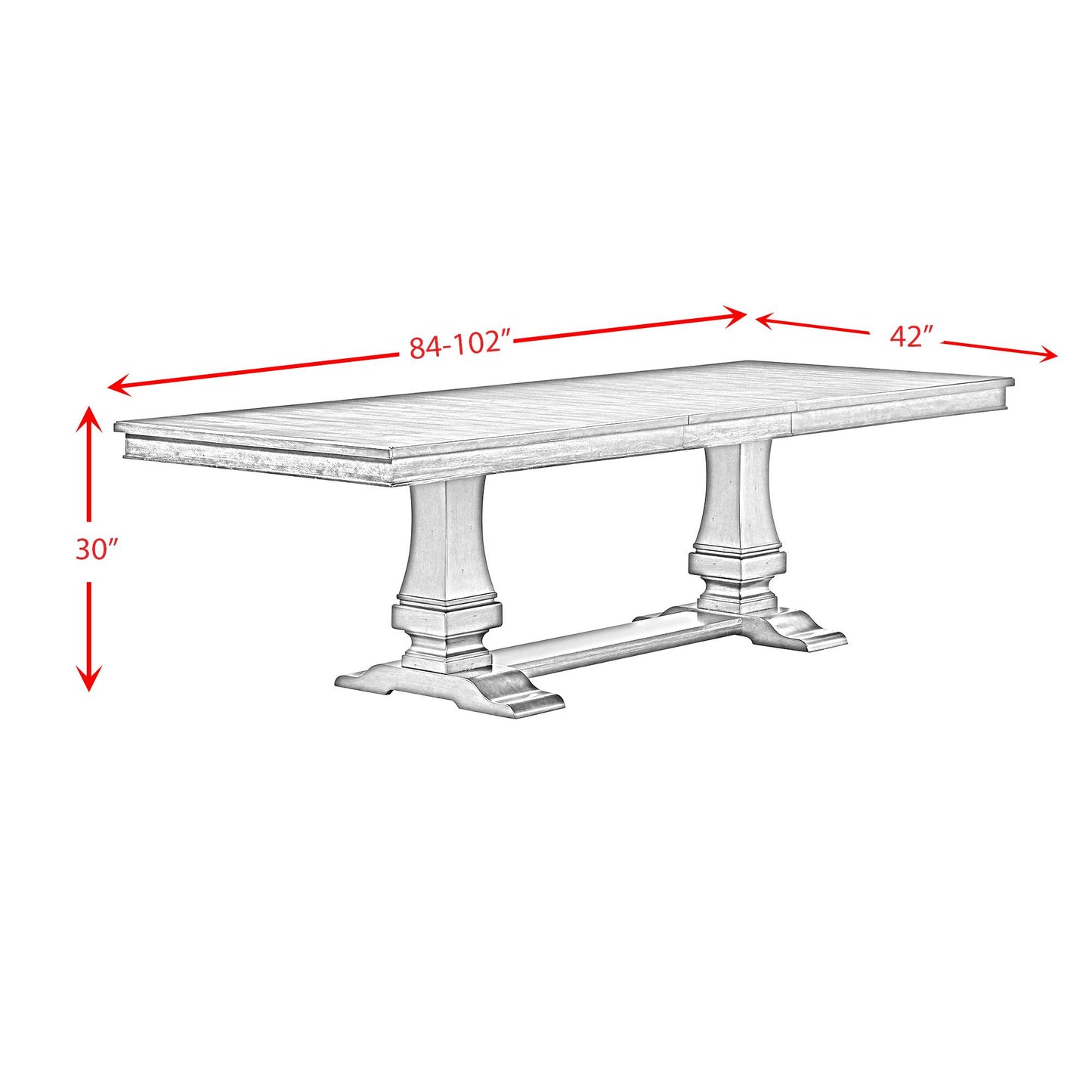Elements International Phillipe D-5210-5-DT Dining Table IMAGE 11