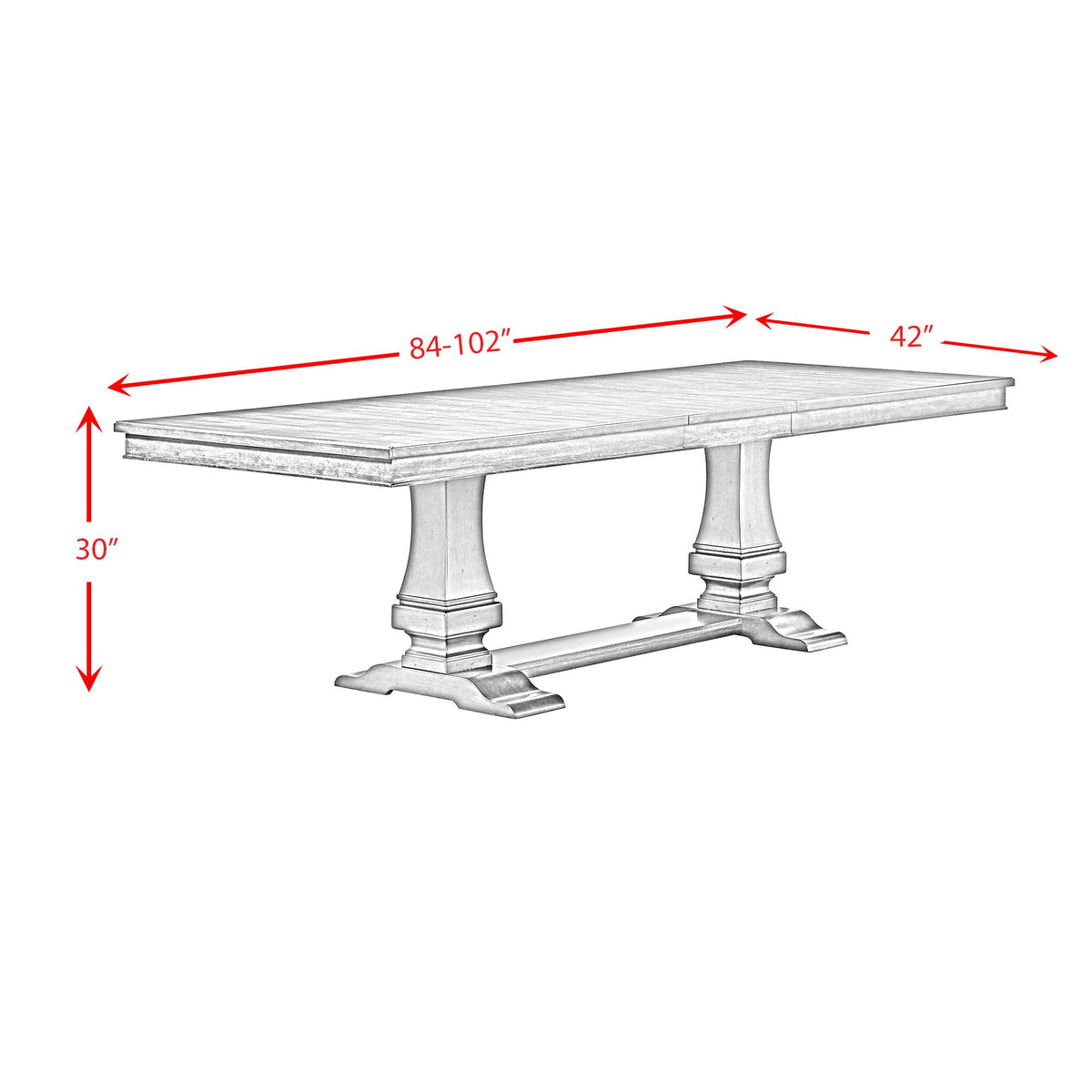 Elements International Phillipe D-5210-5-DT Dining Table IMAGE 11