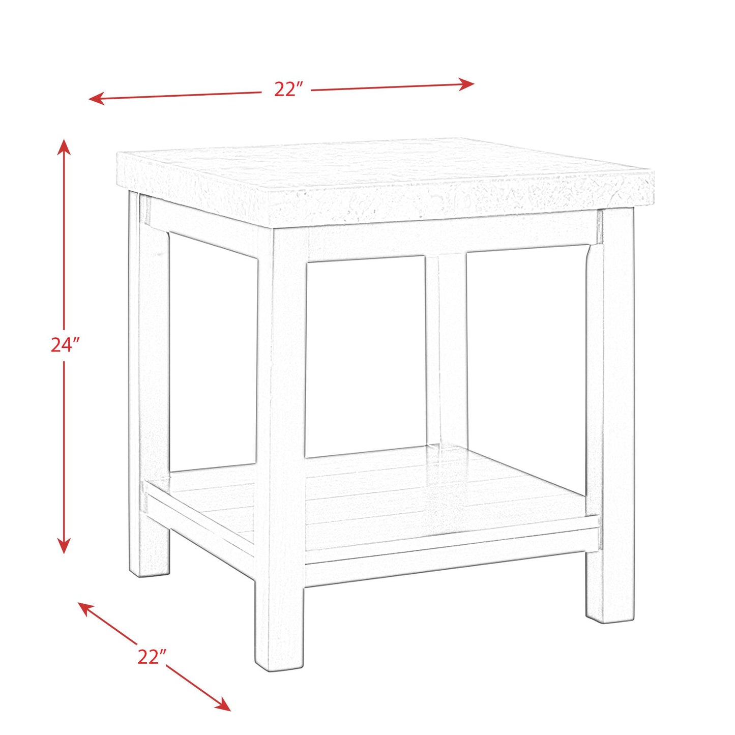 Elements International Kansas CKS100ET End Table IMAGE 11