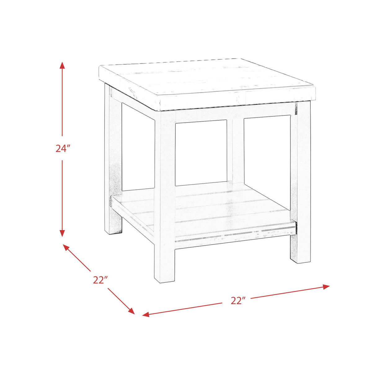 Elements International Marcello CML100ET End Table IMAGE 8