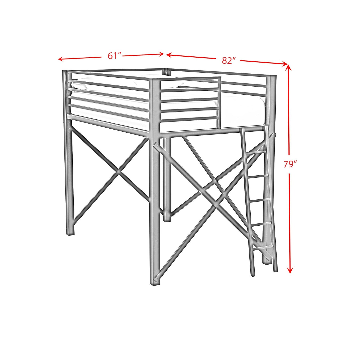 Elements International Talia Y-14090-8-FBK Full Loft Bunk And Ladder IMAGE 7