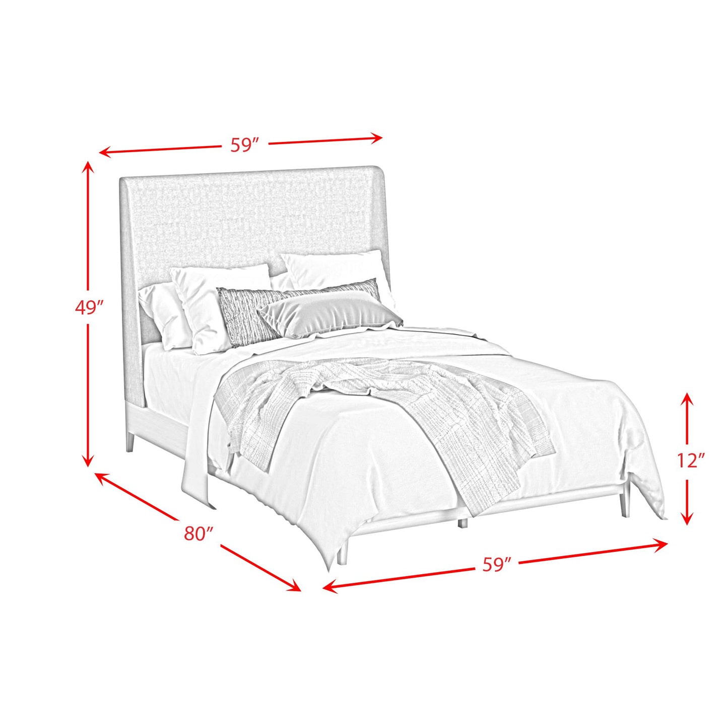 Elements International Westland B-13000-6-FUB Full Upholstered Bed IMAGE 9