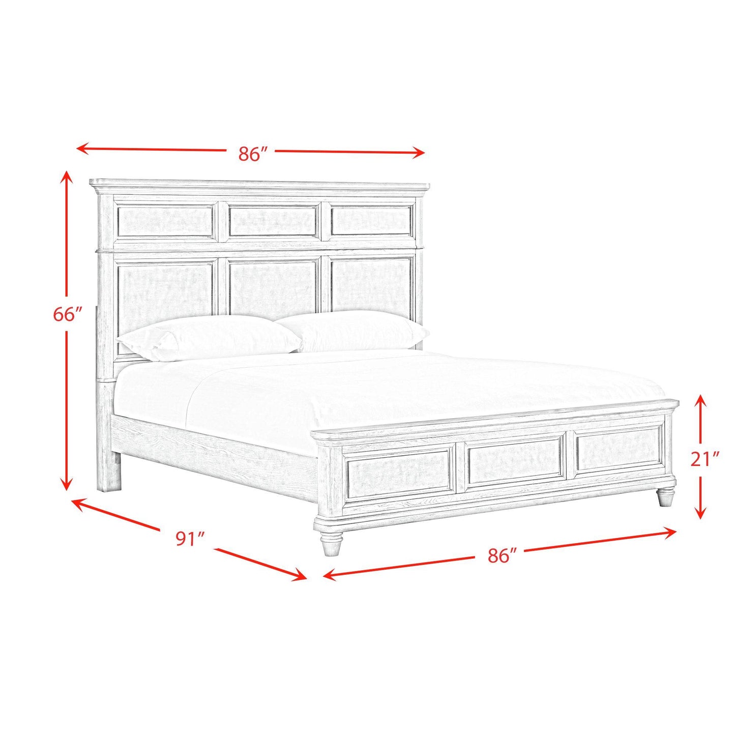 Elements International Whit-Ash B-11360-3-KB King Panel Bed IMAGE 9