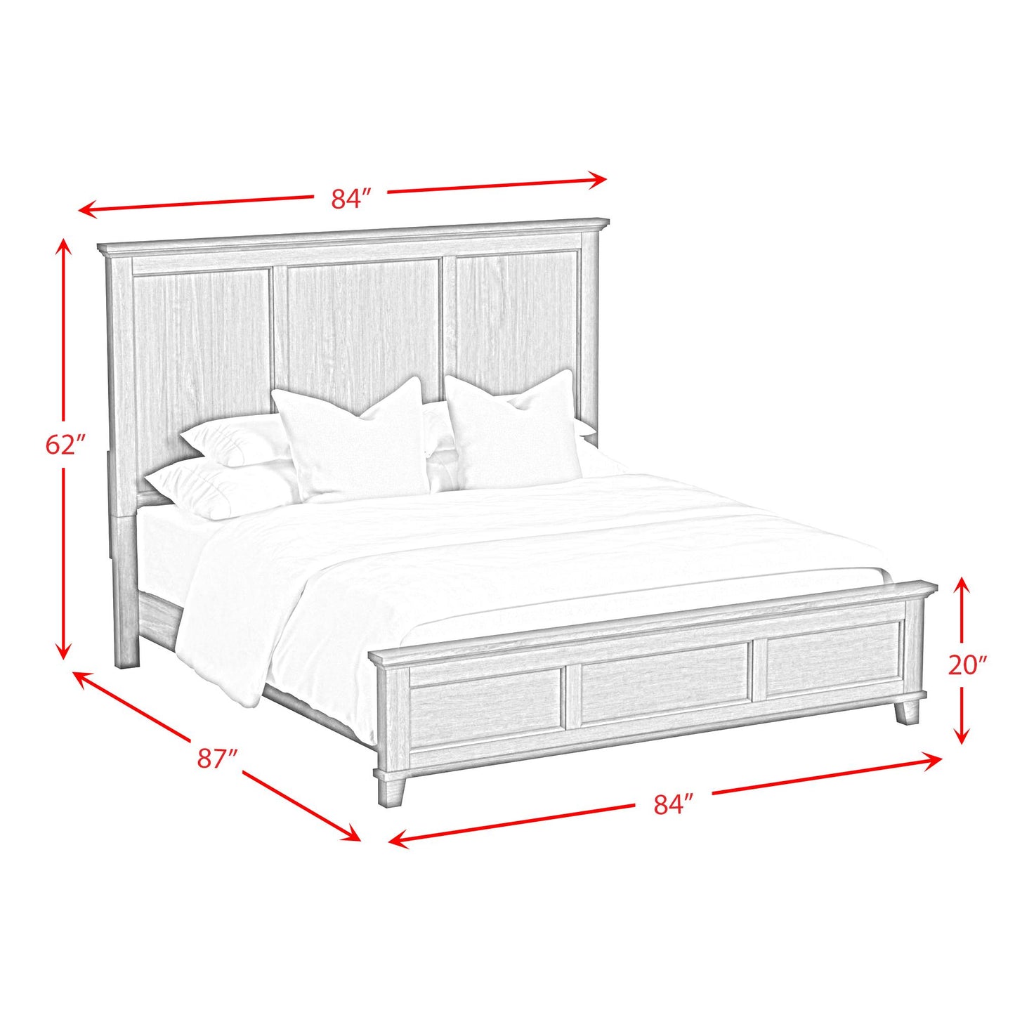 Elements International Canterbury B-13030-3-KB King Panel Bed IMAGE 7