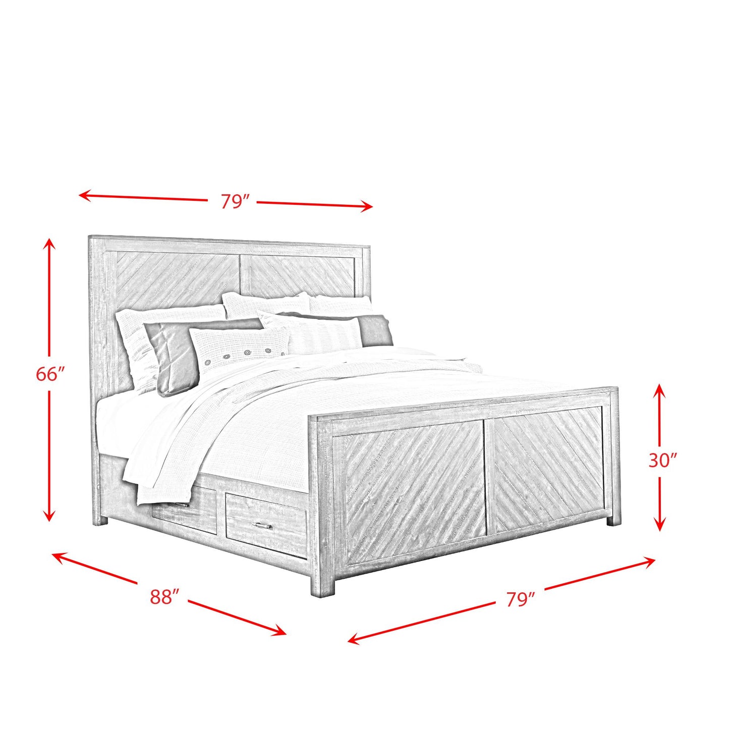 Elements International Jax JX600KB King Platform Storage Bed IMAGE 6
