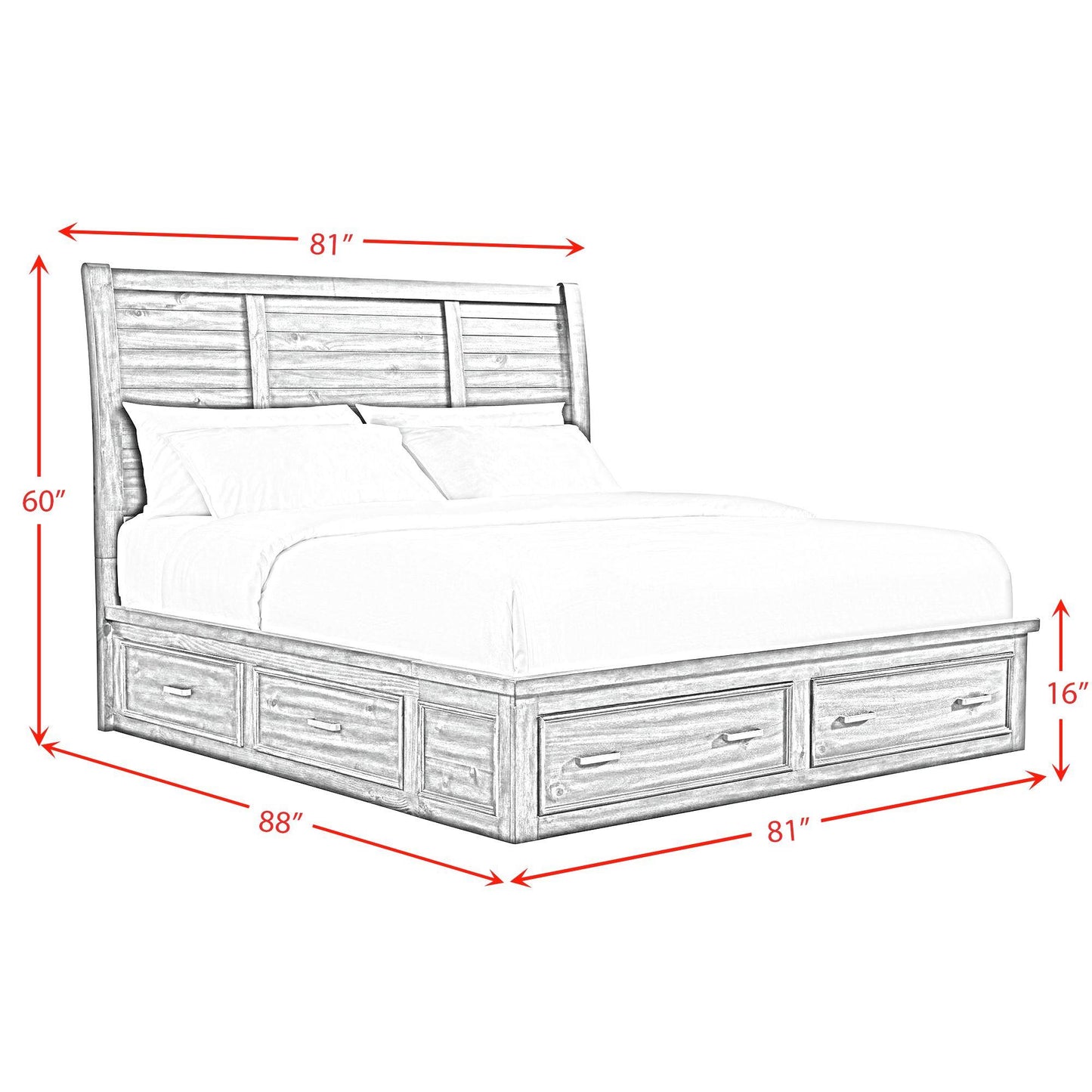 Elements International Sullivan SV600KB King Storage Bed IMAGE 7