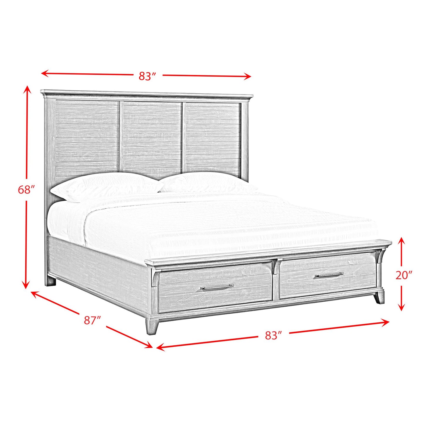 Elements International Montrose B-16670-5-KSB King Storage Bed IMAGE 11