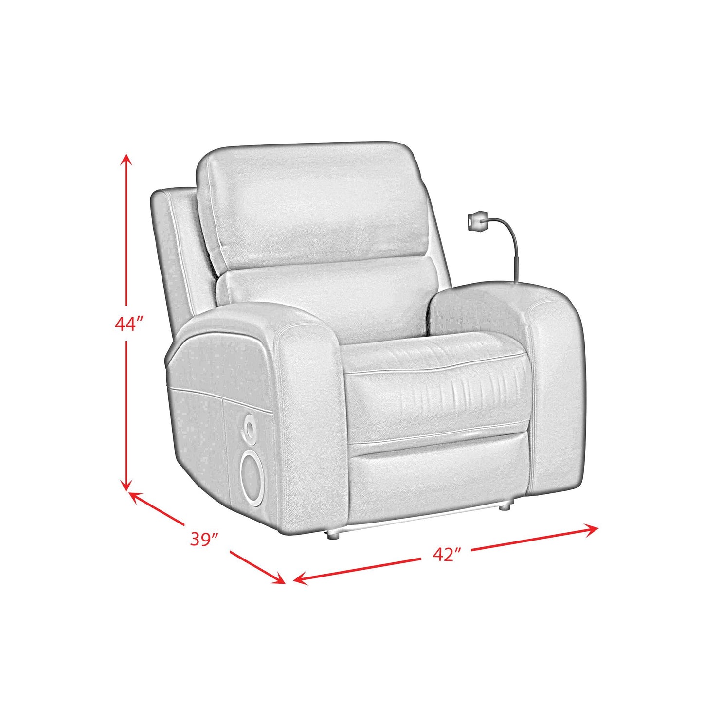 Elements International Euphora U-16650-11432-105PPP Power Glider Recliner IMAGE 13