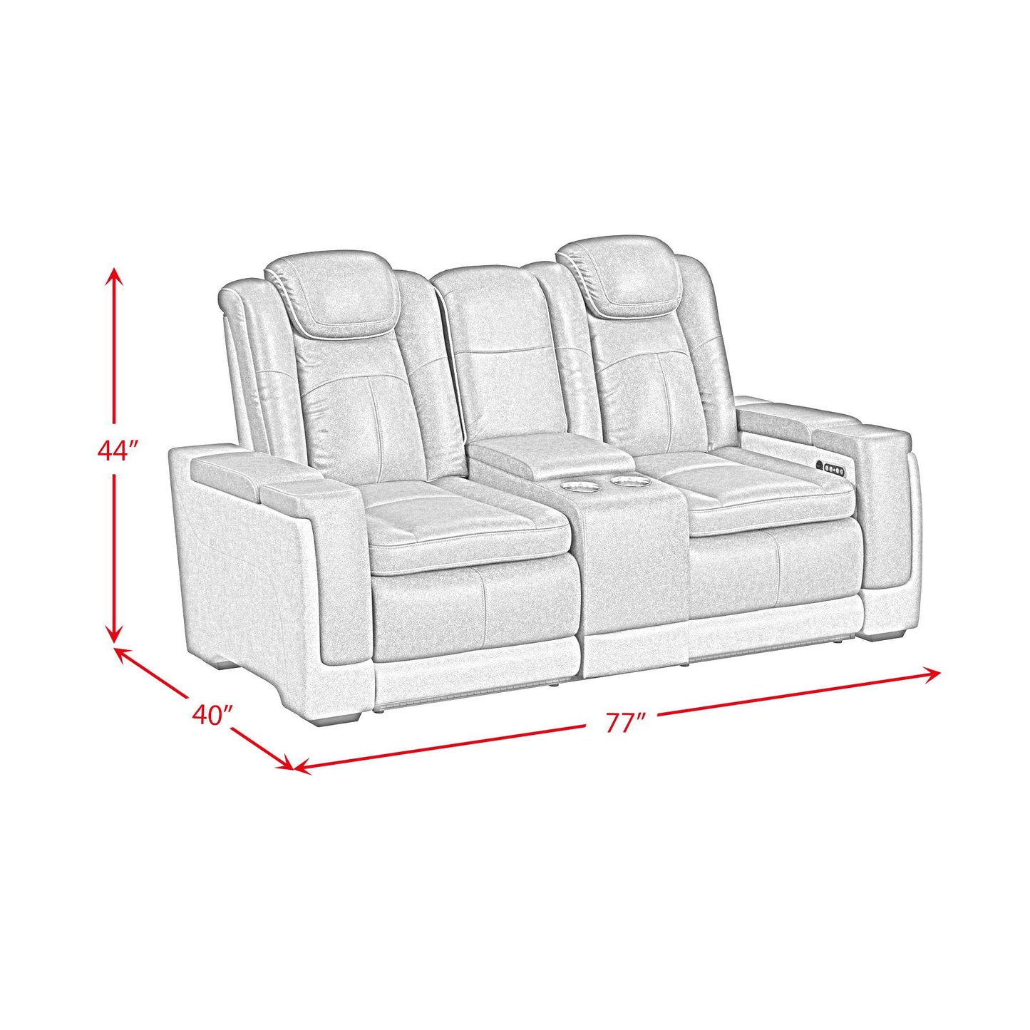 Elements International Lantana U-13660-10562-285PP Power Motion Loveseat IMAGE 8