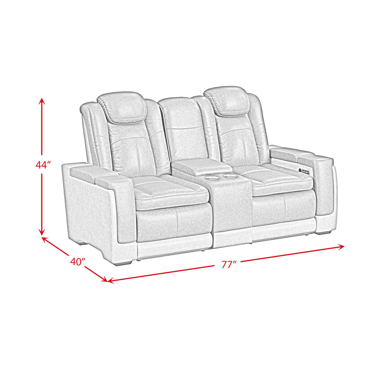 Elements International Lantana U-13660-10562-285PP Power Motion Loveseat IMAGE 8