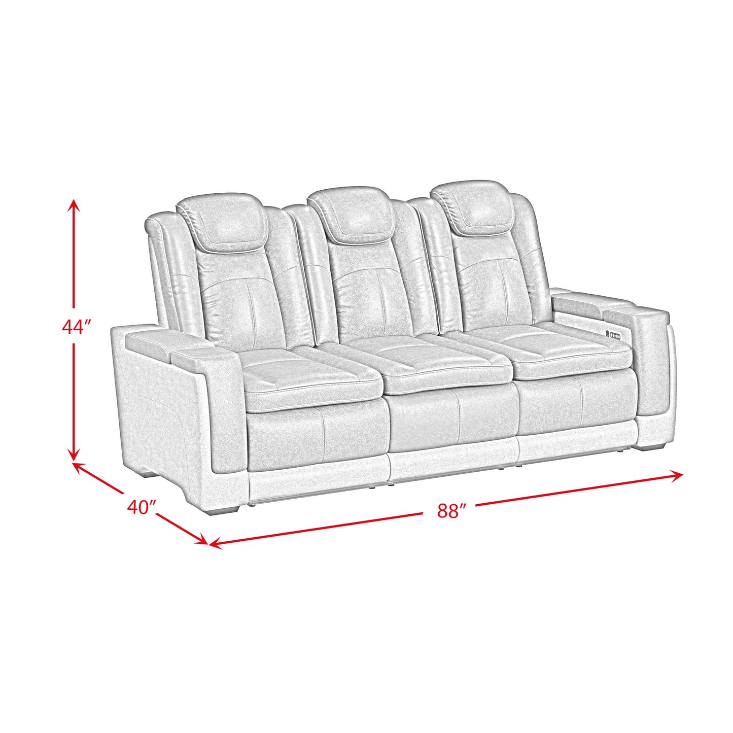 Elements International Lantana U-13660-10560-308PP Power Motion Sofa IMAGE 15