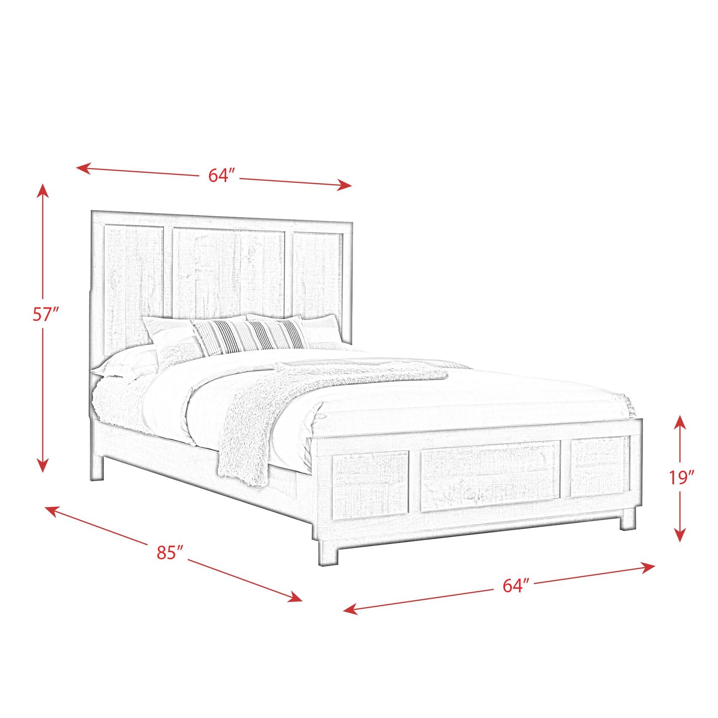 Elements International Harlington HG100QB Queen Panel Bed IMAGE 12