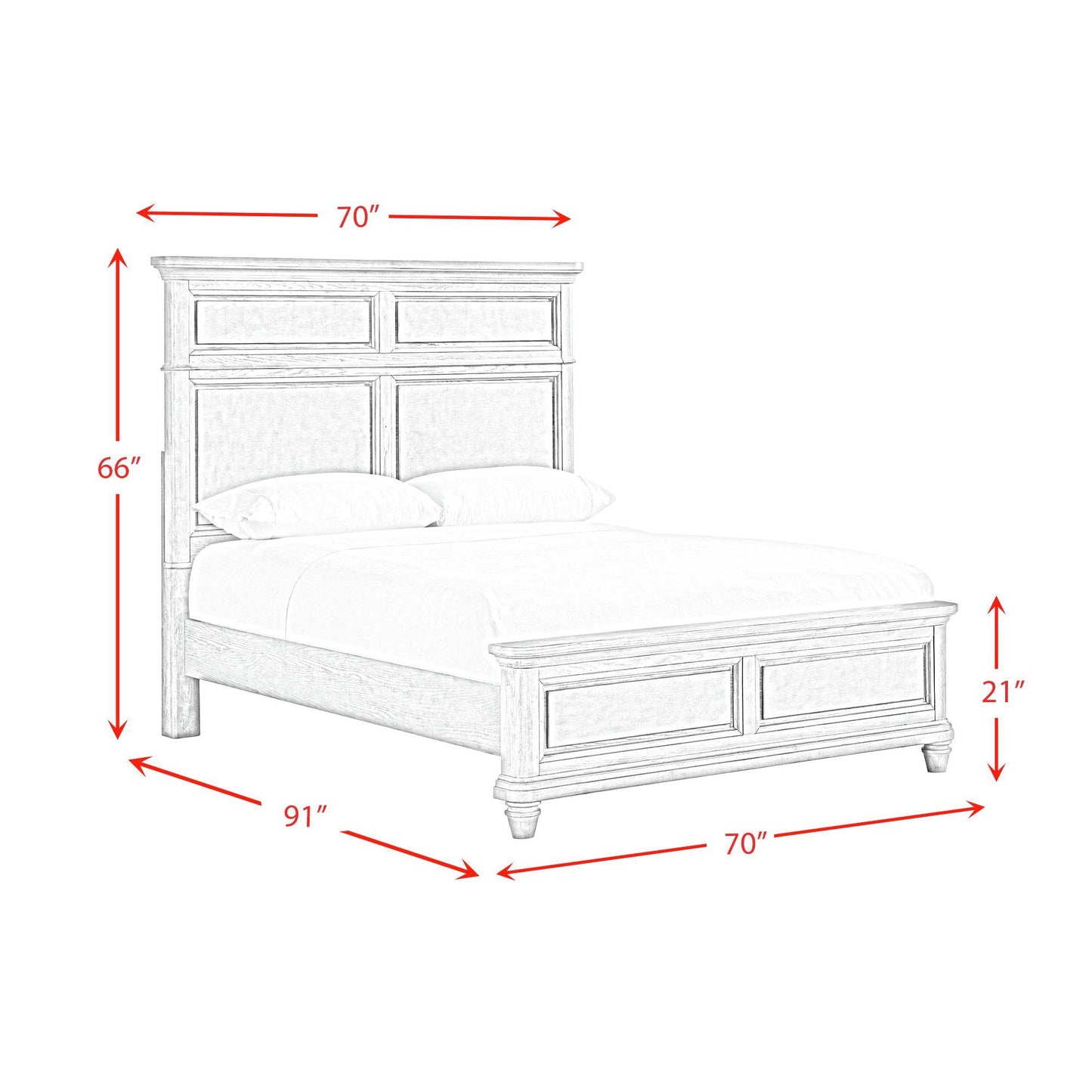 Elements International Whit-Ash B-11360-3-QB Queen Panel Bed IMAGE 9