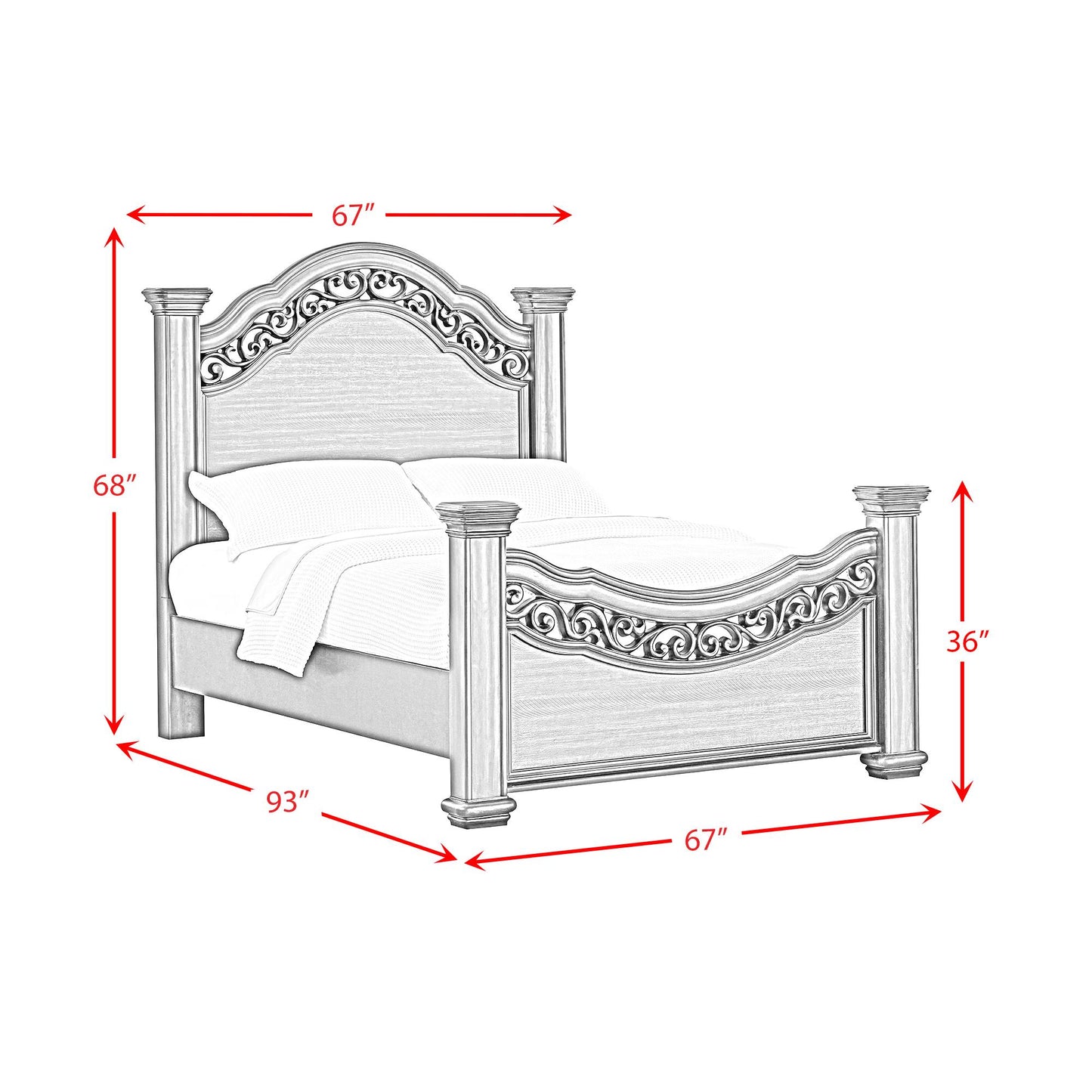 Elements International Brunswick B-13070-5-QB Queen Panel Bed IMAGE 8