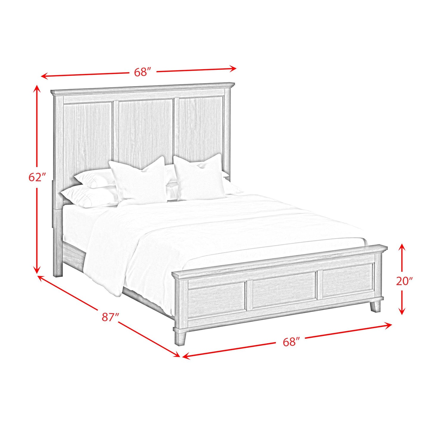 Elements International Canterbury B-13030-3-QB Queen Panel Bed IMAGE 7