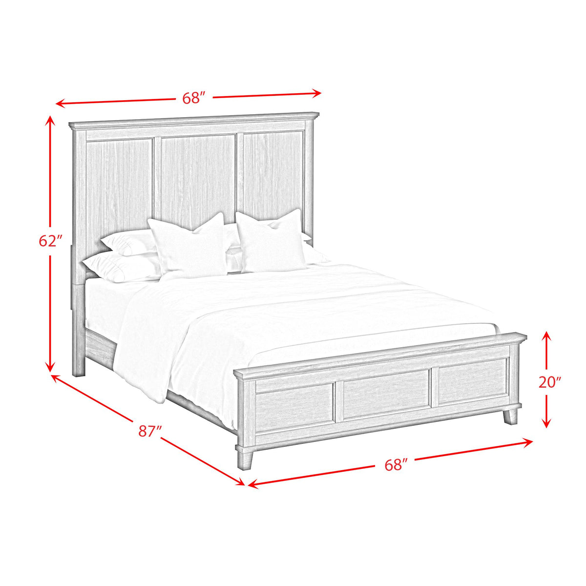 Elements International Canterbury B-13030-3-QB Queen Panel Bed IMAGE 7