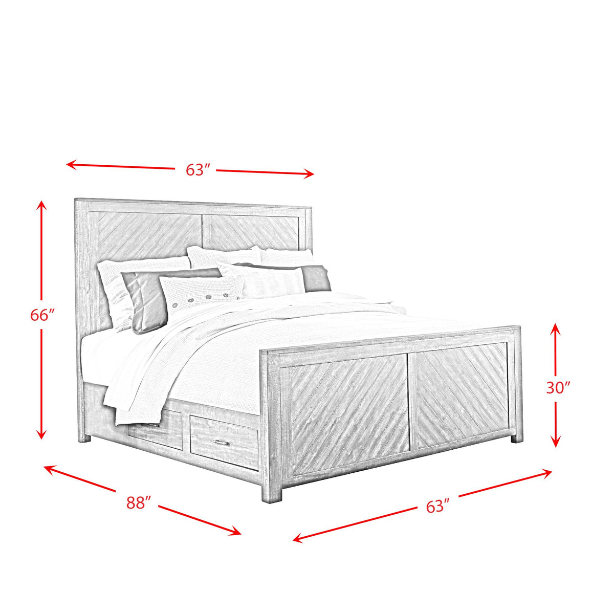 Elements International Jax JX600QB Queen Platform Storage Bed IMAGE 6