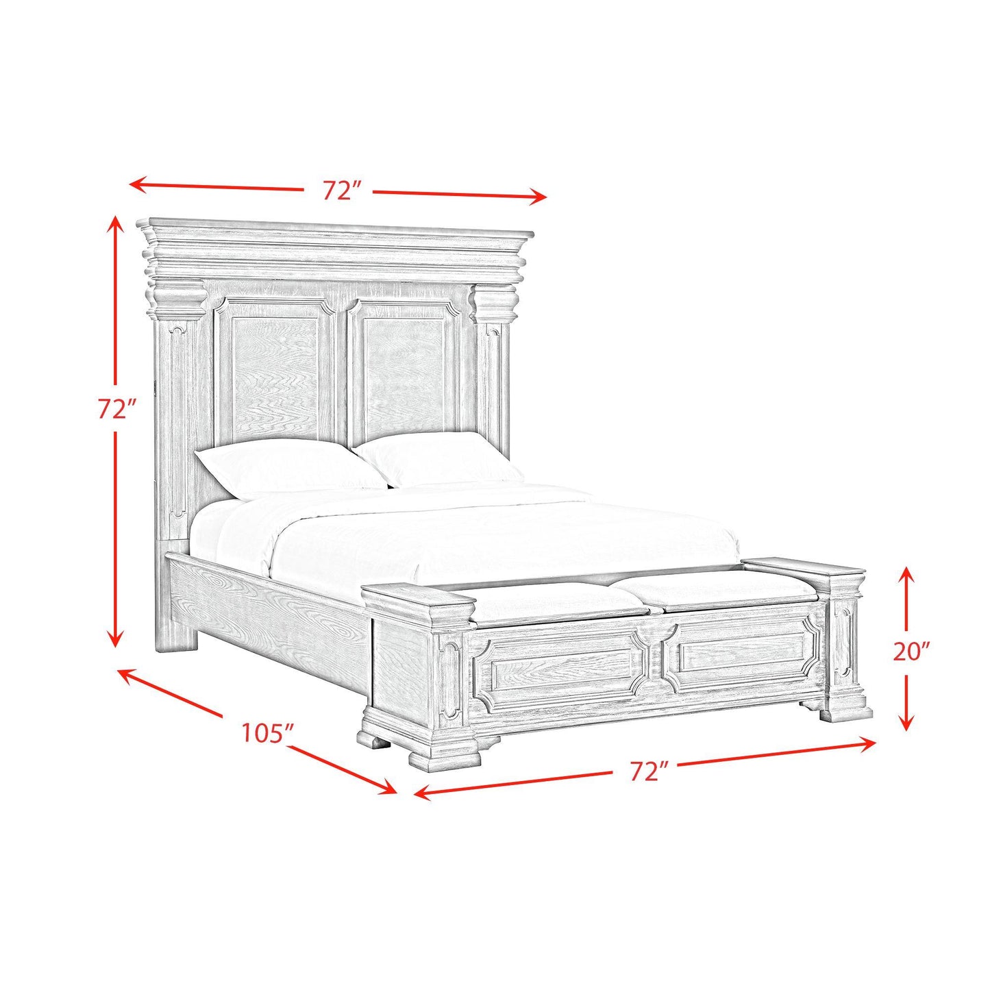 Elements International Kings Court B.10315.QSB Queen Storage Bed IMAGE 11