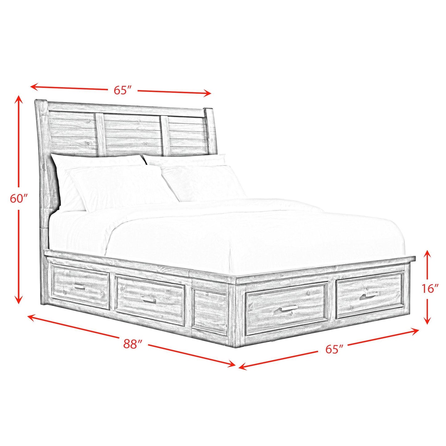 Elements International Sullivan SV600QB Queen Storage Bed IMAGE 7