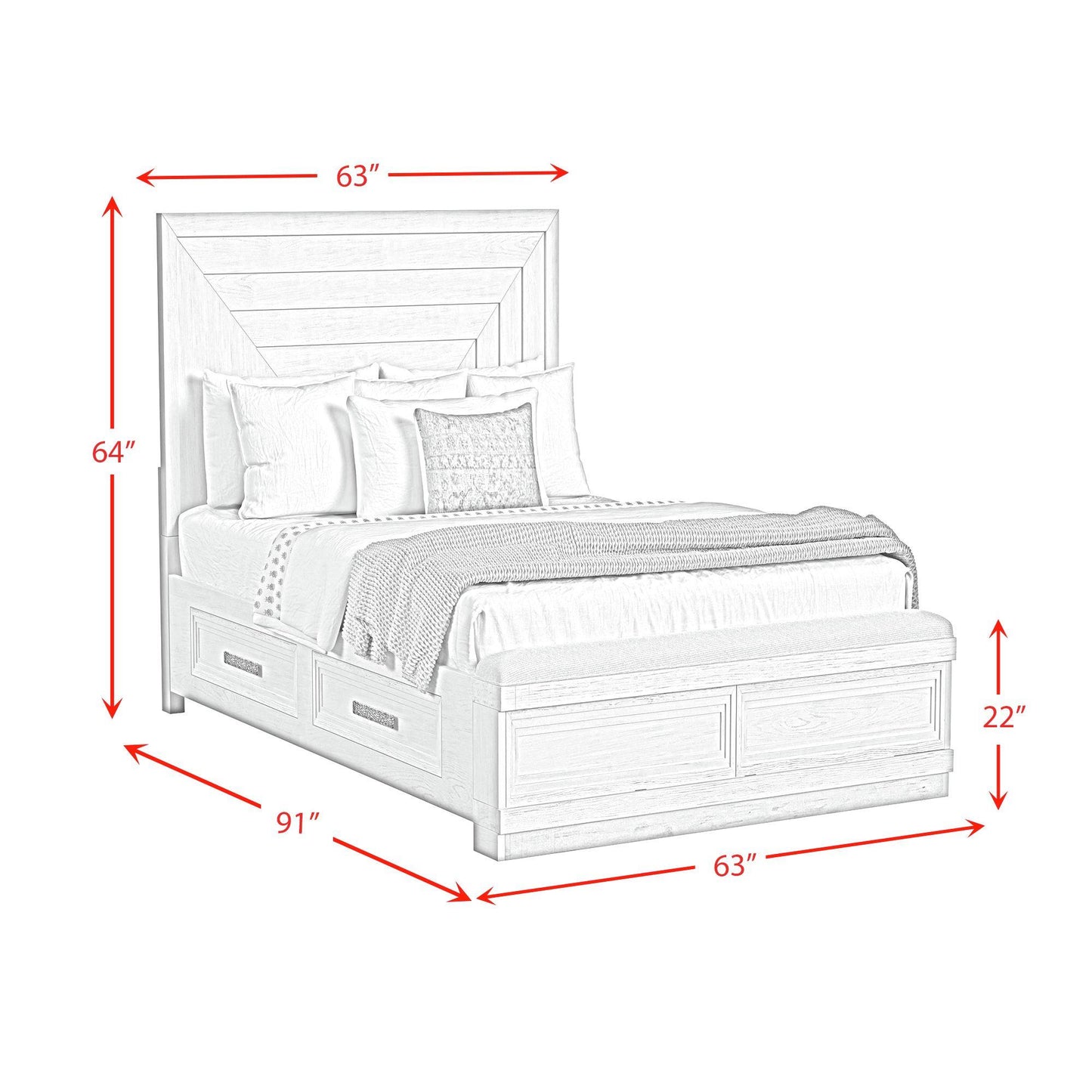 Elements International Avalanche B-11600-7-QSB Queen Storage Bed IMAGE 9