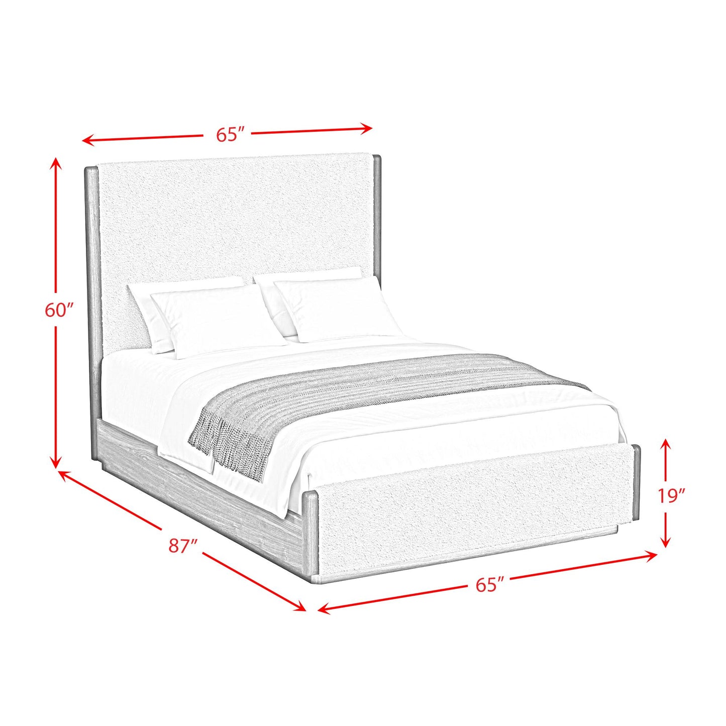 Elements International Brisbane B-16760-5-QUB Queen Upholstered Bed IMAGE 7