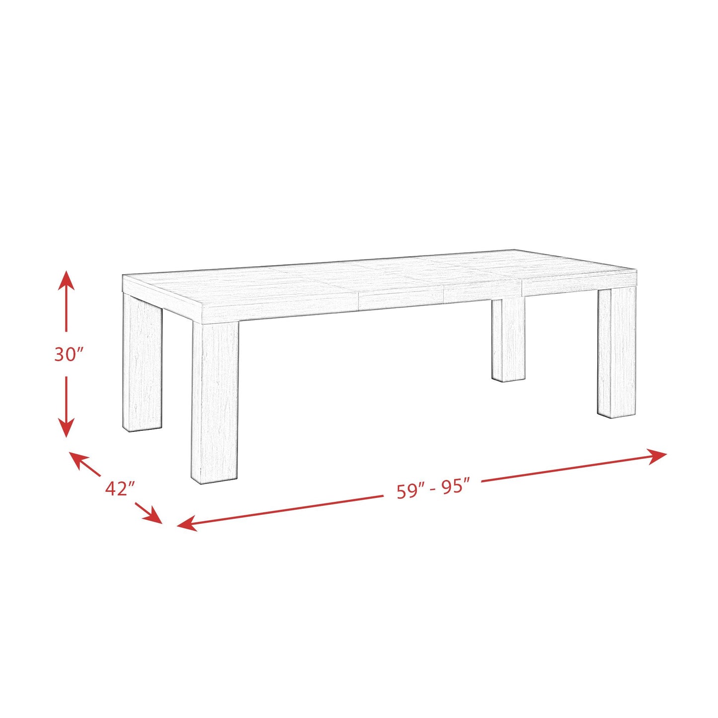 Elements International Grady DGD218DTB Rectangle Dining Table IMAGE 10