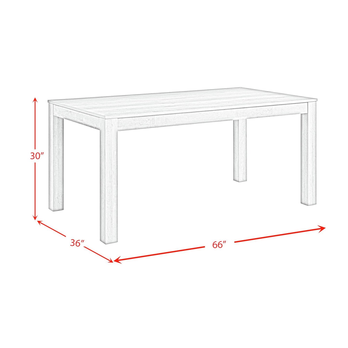 Elements International Eleanor D-6460-3-DT Rectangular Dining Table IMAGE 7