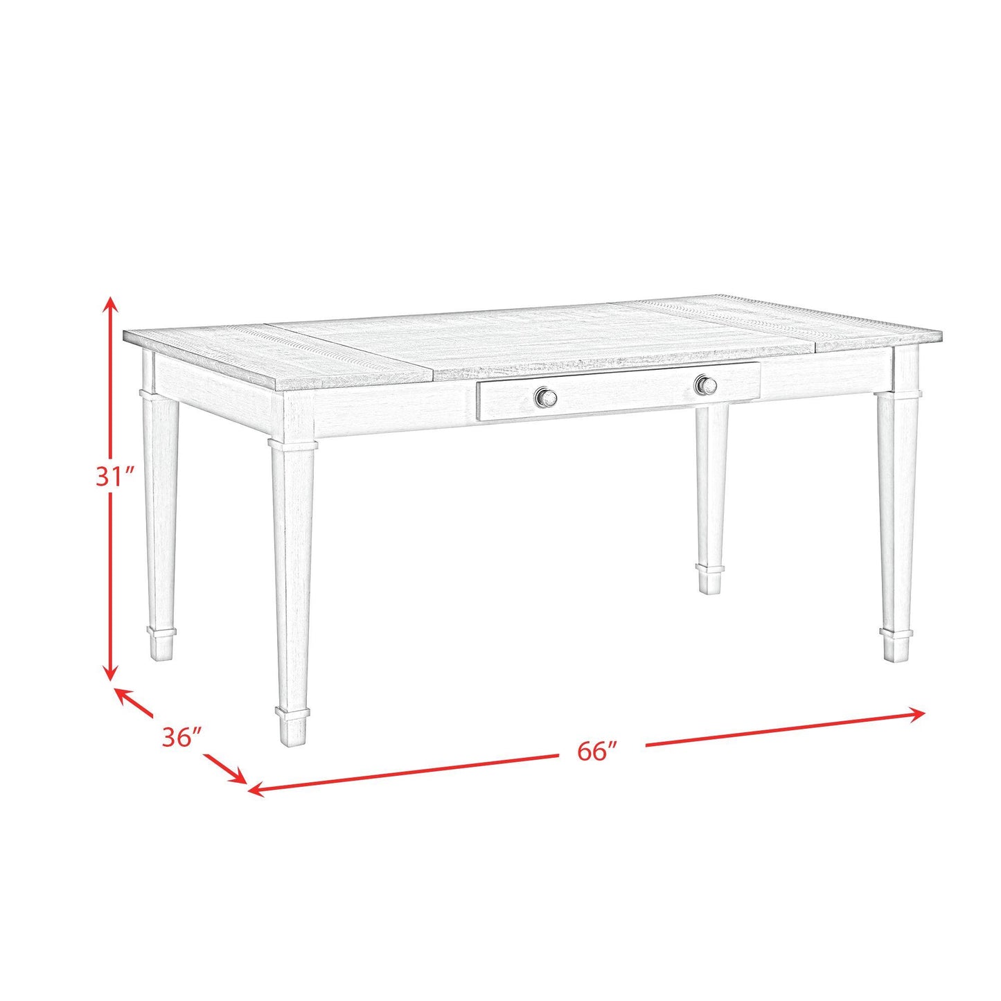 Elements International Farmington D-9890-7-DT Rectangular Dining Table IMAGE 16