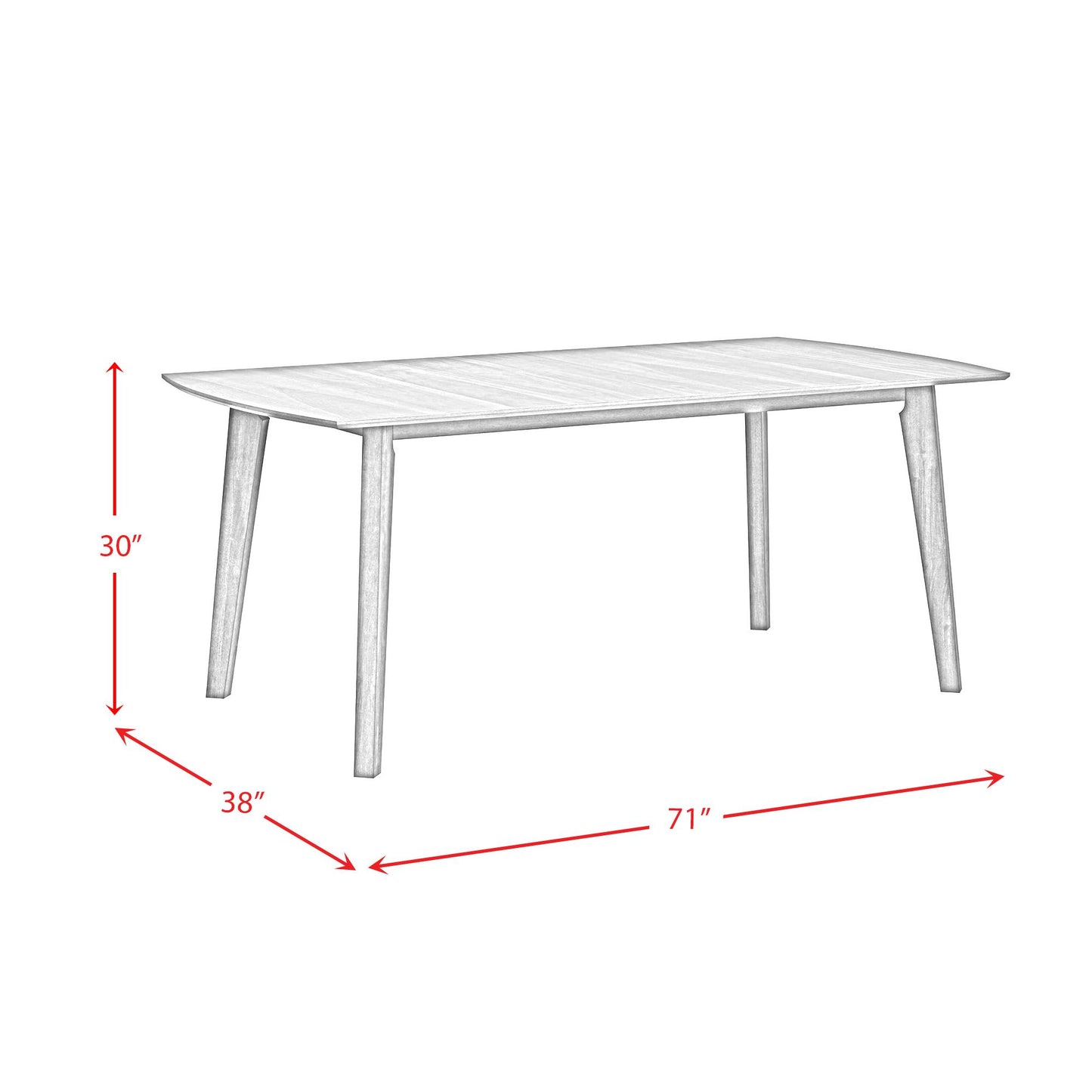 Elements International Santa Barbara D-16550-5-DT1 Rectangular Dining Table IMAGE 11