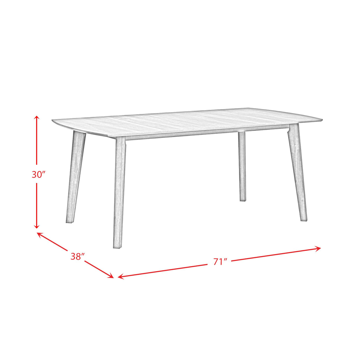 Elements International Santa Barbara D-16550-5-DT1 Rectangular Dining Table IMAGE 11