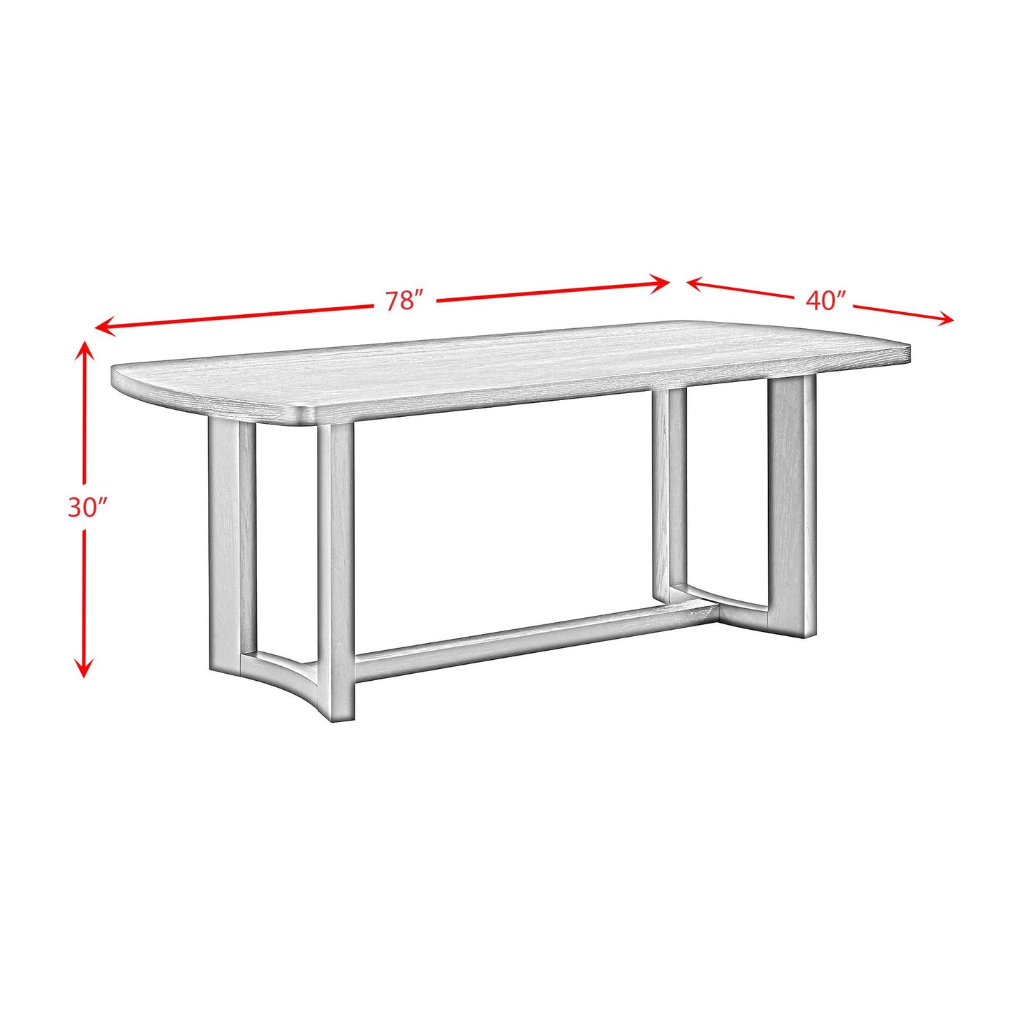 Elements International Portland D-1710-5-DT2 Rectangular Dining Table IMAGE 9