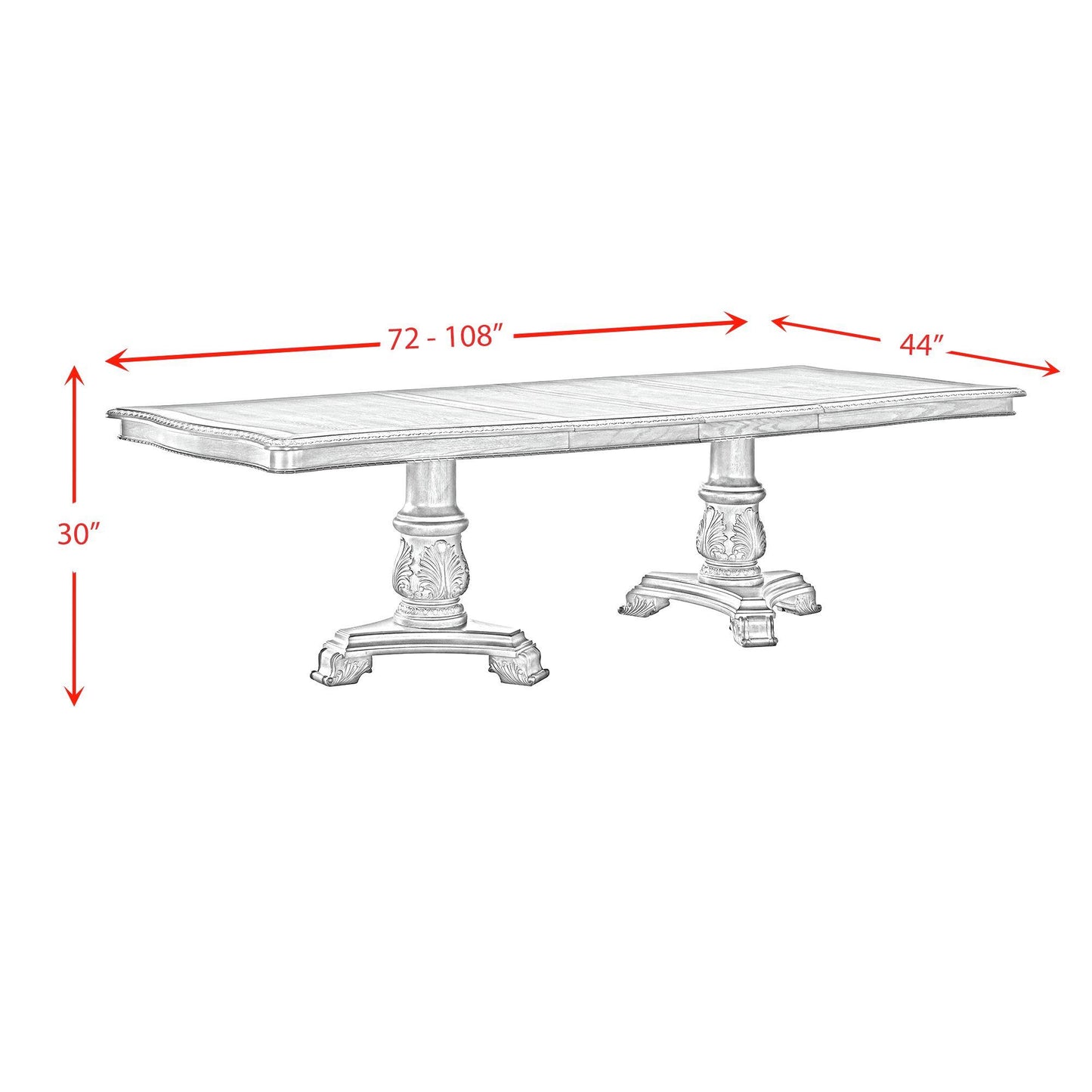 Elements International Madison Park D-10460-5-DT Rectangular Dining Table IMAGE 9