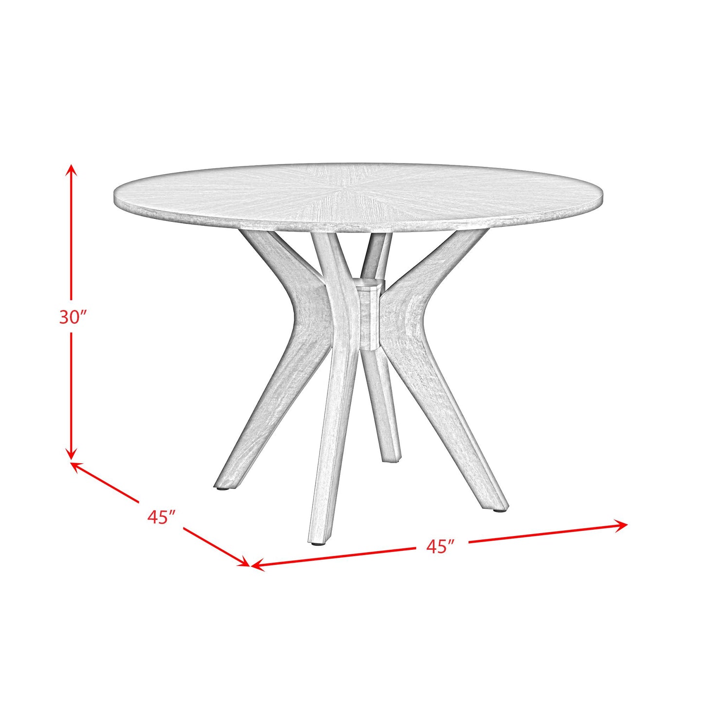Elements International Santa Barbara D-16550-5-RDT Round Dining Table IMAGE 12