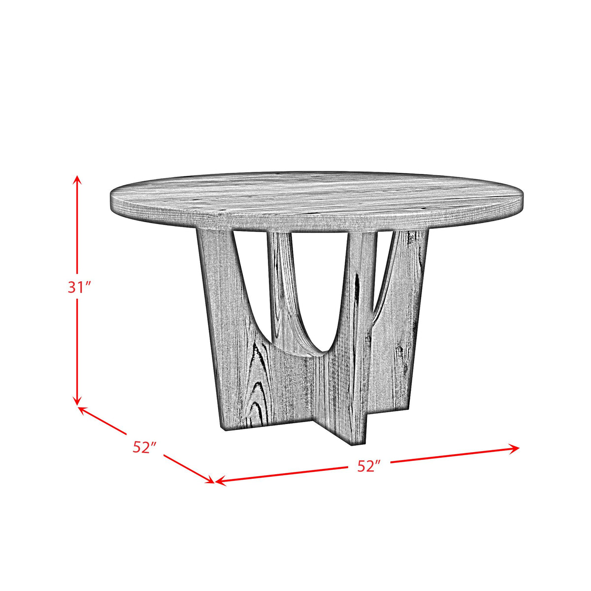 Elements International Oregon D-17380-8-DT1 Round Dining Table IMAGE 7