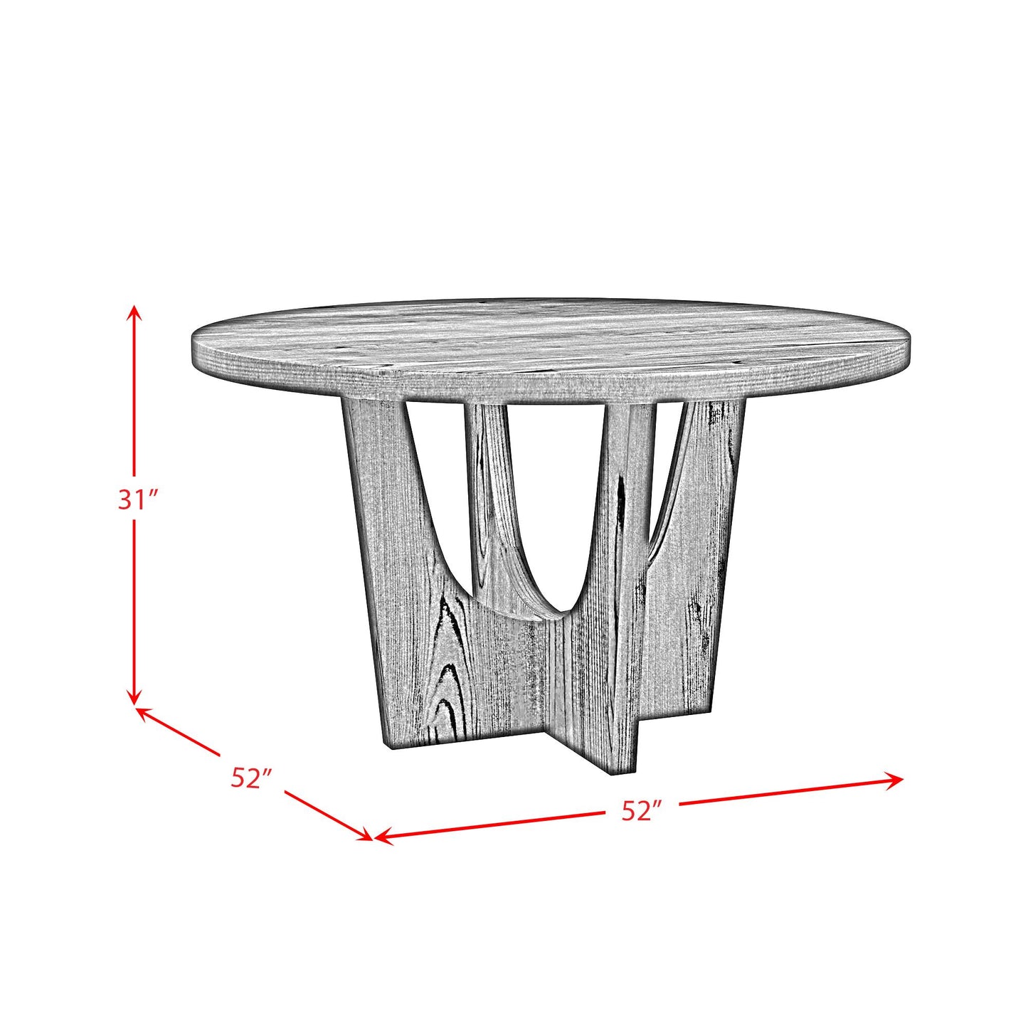 Elements International Oregon D-17380-8-DT1 Round Dining Table IMAGE 7