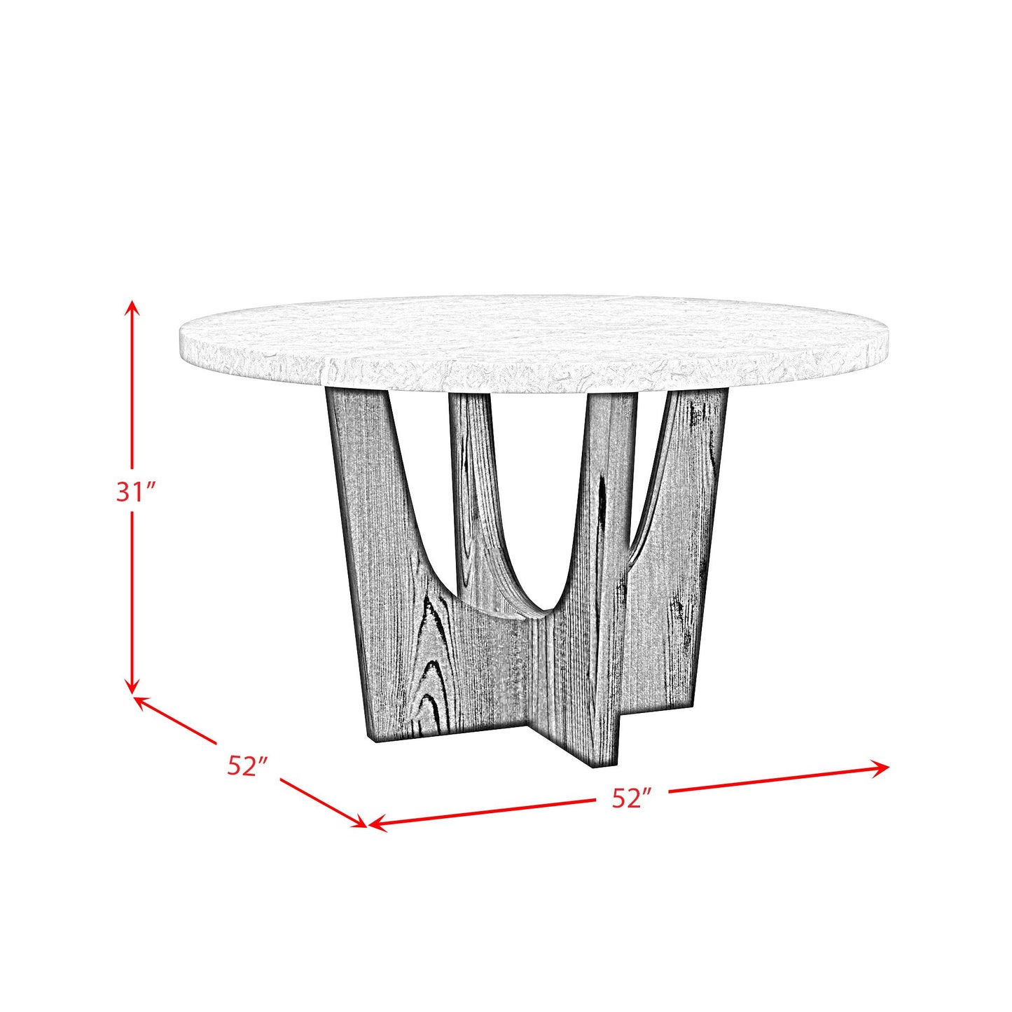 Elements International Oregon D-17380-8-DT2 Round Dining Table IMAGE 8